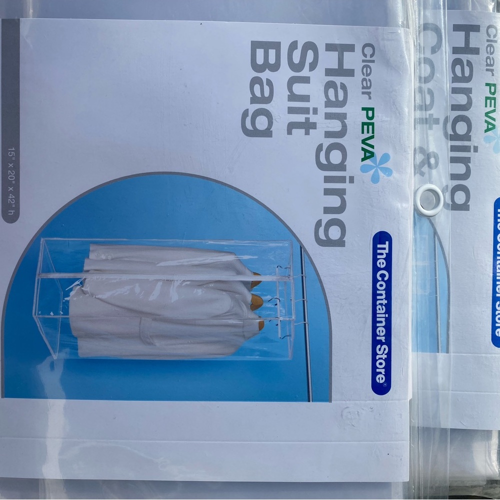 Container Store Hanging Clothes Storage Bags PEVA with zippers